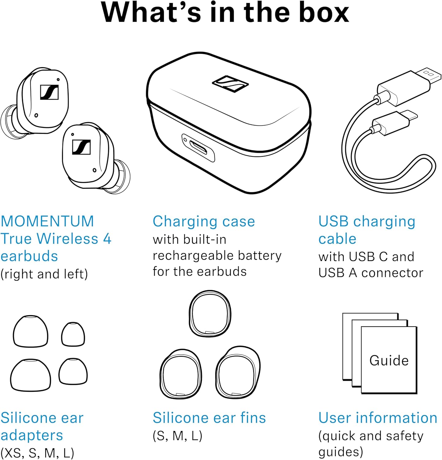 SENNHEISER MOMENTUM TRUE WIRELESS 4 EARBUDS WHITE SILVER HIGH-QUALITY WIRELESS AUDIO
