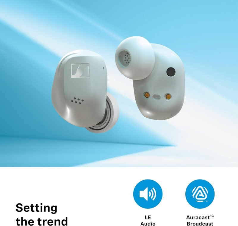 SENNHEISER ACCENTUM TRUE WIRELESS EARBUDS WHITE HYBRID ANC, 28H BATTERY, TOUCH CONTROLS