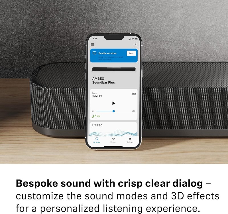 SENNHEISER AMBEO SOUNDBAR PLUS 3D SURROUND, VIRTUAL 7.1.4, DUAL SUBWOOFERS, STREAMING