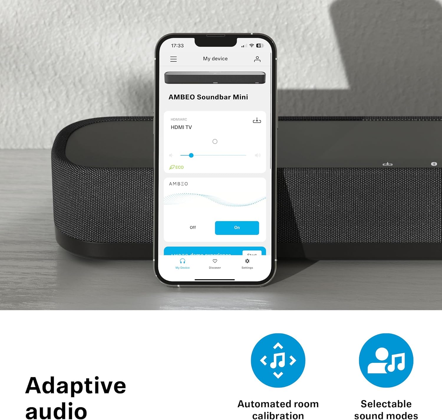 SENNHEISER AMBEO MINI SOUNDBAR COMPACT HIGH-QUALITY SURROUND SOUND SYSTEM