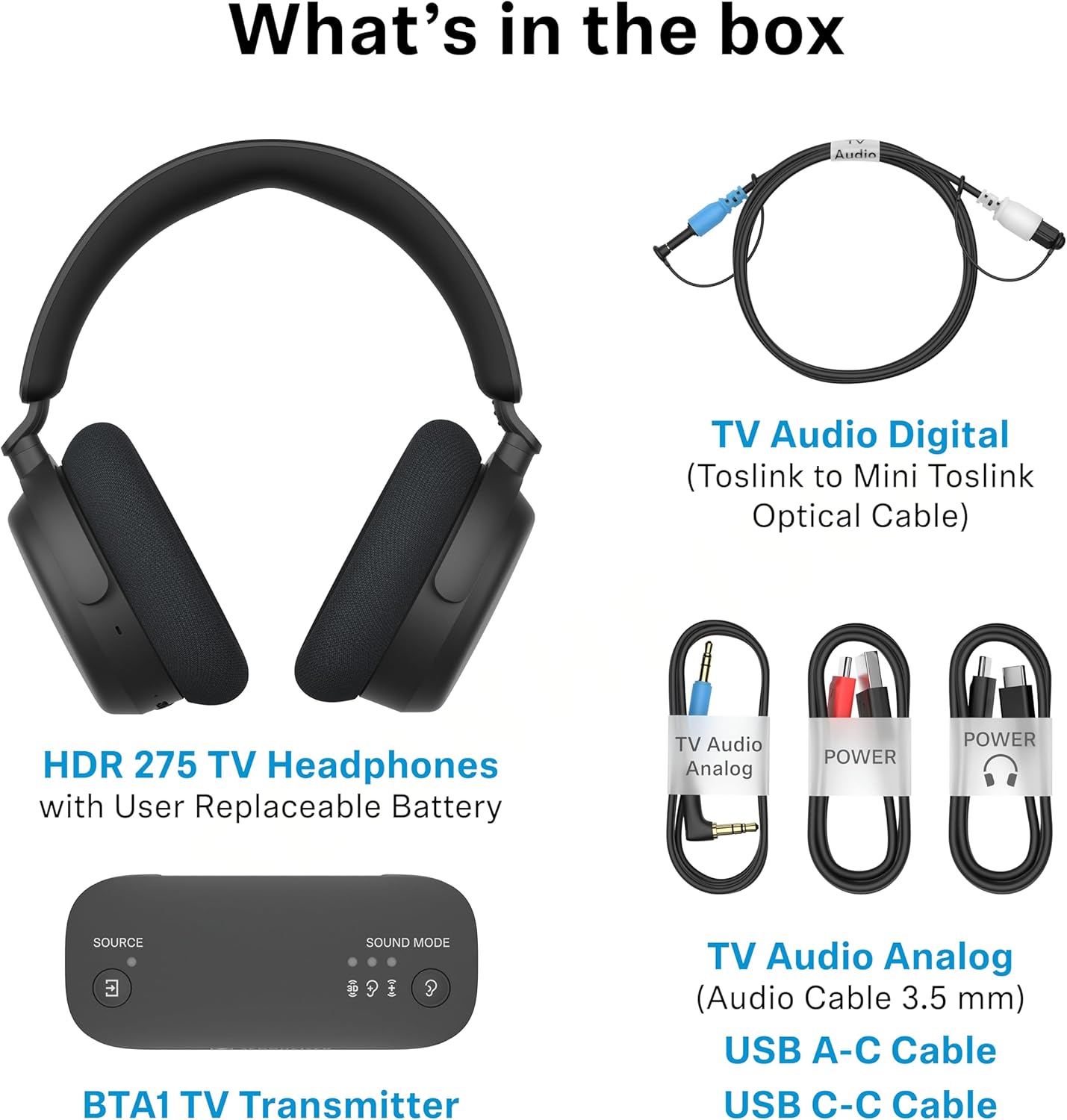SENNHEISER RS 255 WIRELESS TV HEADPHONES BUNDLE WITH BLUETOOTH, LOW LATENCY, 50H BATTERY