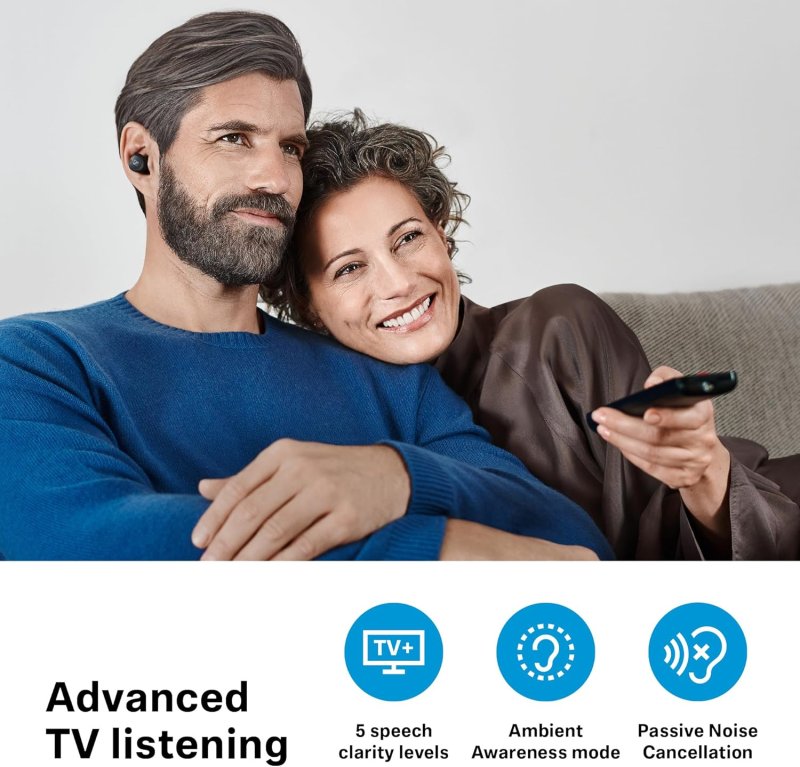 SENNHEISER WIRELESS TV EARBUDS WITH BLUETOOTH PASSIVE NOISE CANCELLATION BLACK