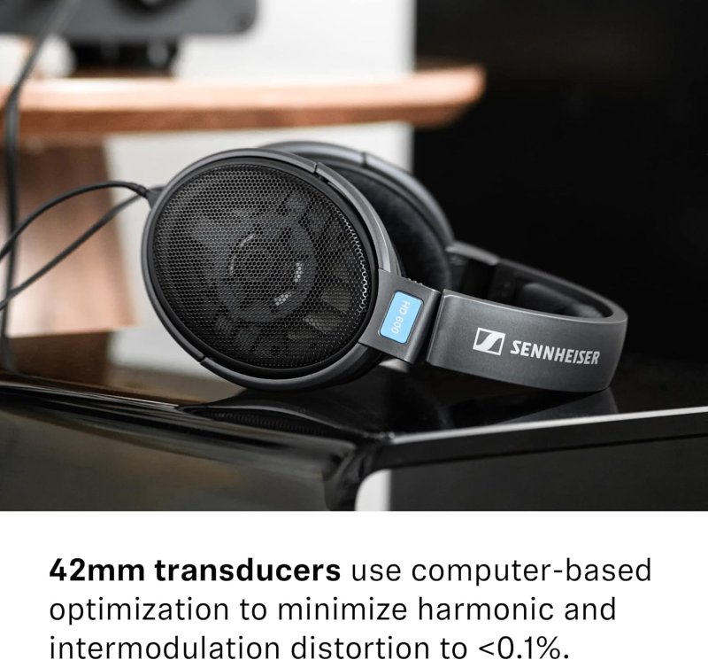 SENNHEISER HD 600 OPEN-BACK AUDIOPHILE HEADPHONES OVER-EAR WIRED BLACK PREMIUM COMFORT