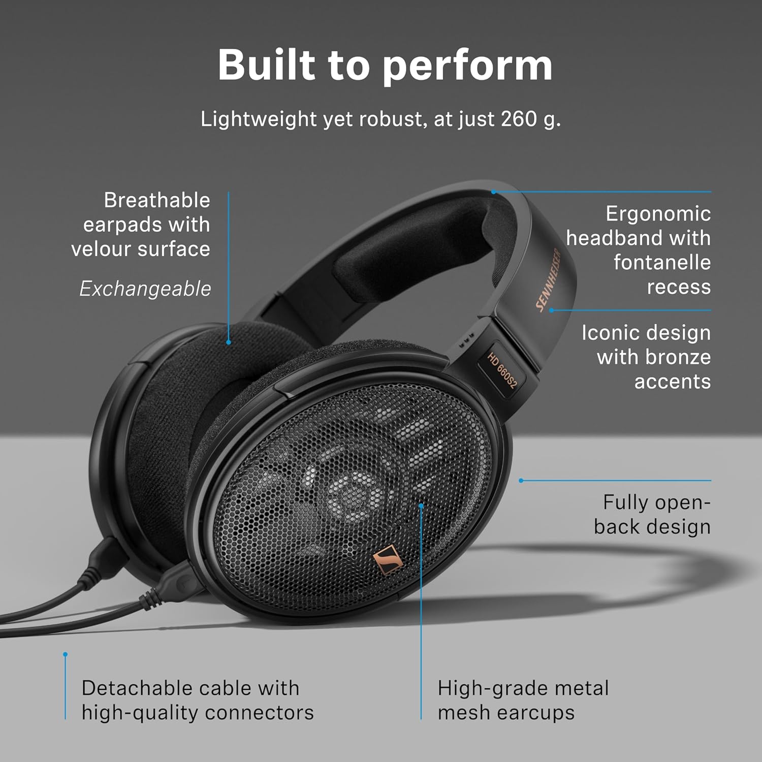 SENNHEISER HD660S2 OPEN-BACK AUDIOPHILE HEADPHONES HIGH-FIDELITY SOUND, COMFORTABLE FIT