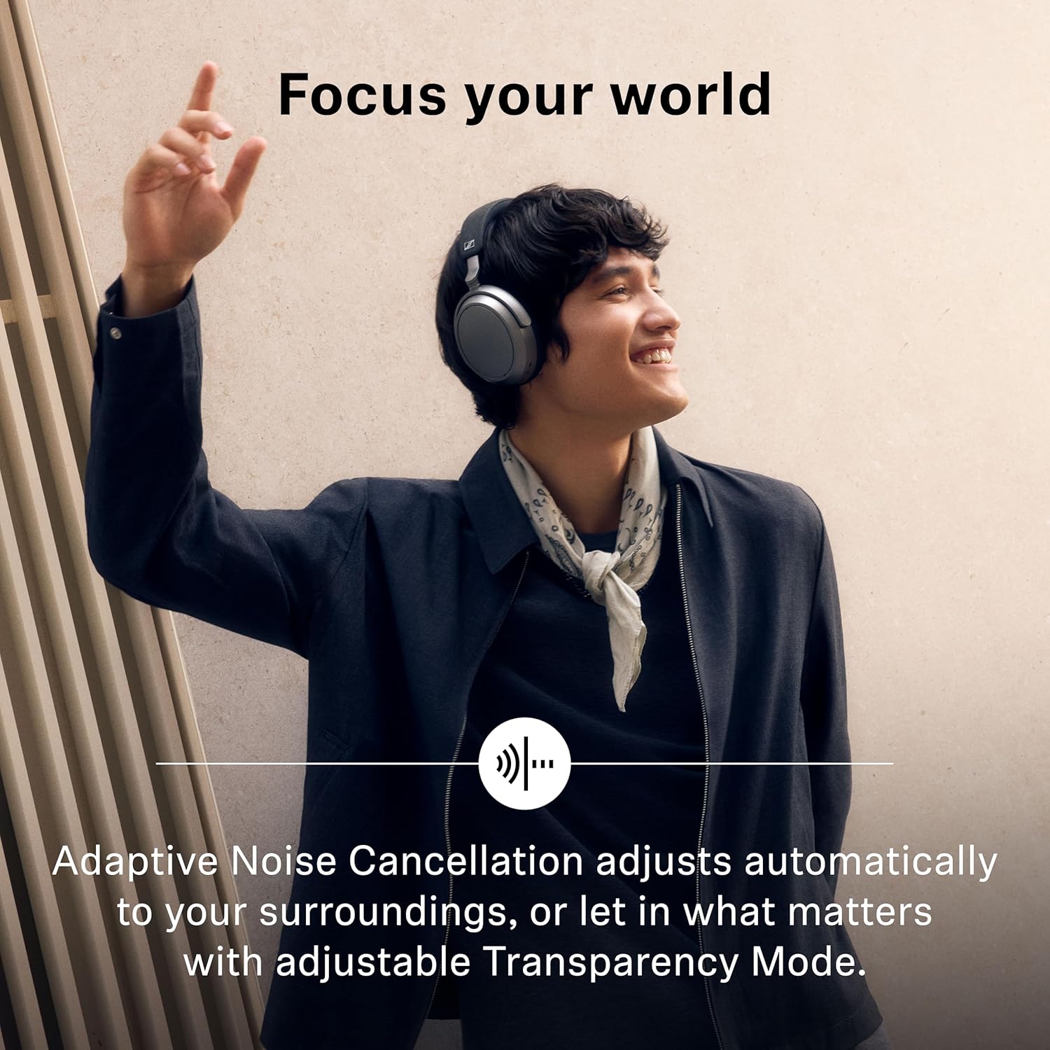 SENNHEISER MOMENTUM 4 WIRELESS OVER-EAR BLUETOOTH HEADPHONES WITH ANC, 60H PLAYTIME, GRAPHITE