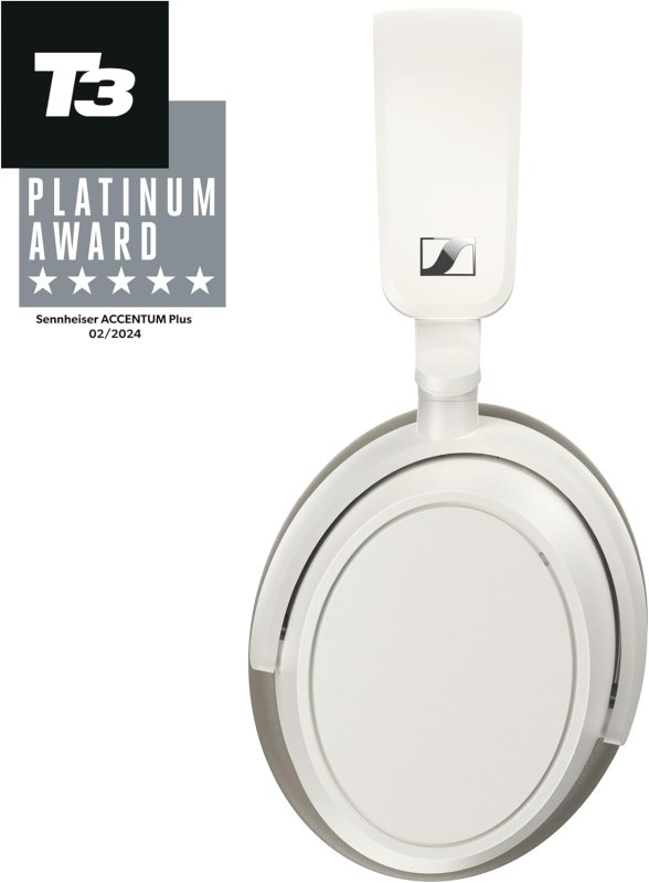 SENNHEISER ACCENTUM PLUS WIRELESS BLUETOOTH NOISE CANCELLING HEADPHONES WHITE, 50HR PLAYTIME