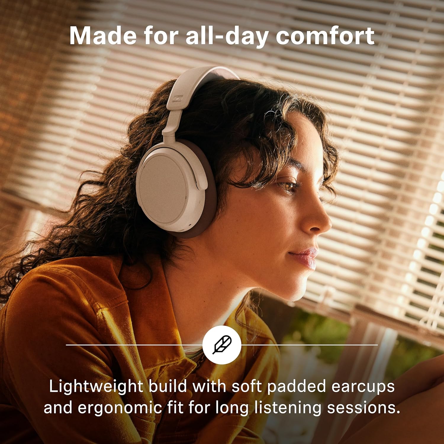 SENNHEISER ACCENTUM PLUS WIRELESS BLUETOOTH NOISE CANCELLING HEADPHONES WHITE, 50HR PLAYTIME