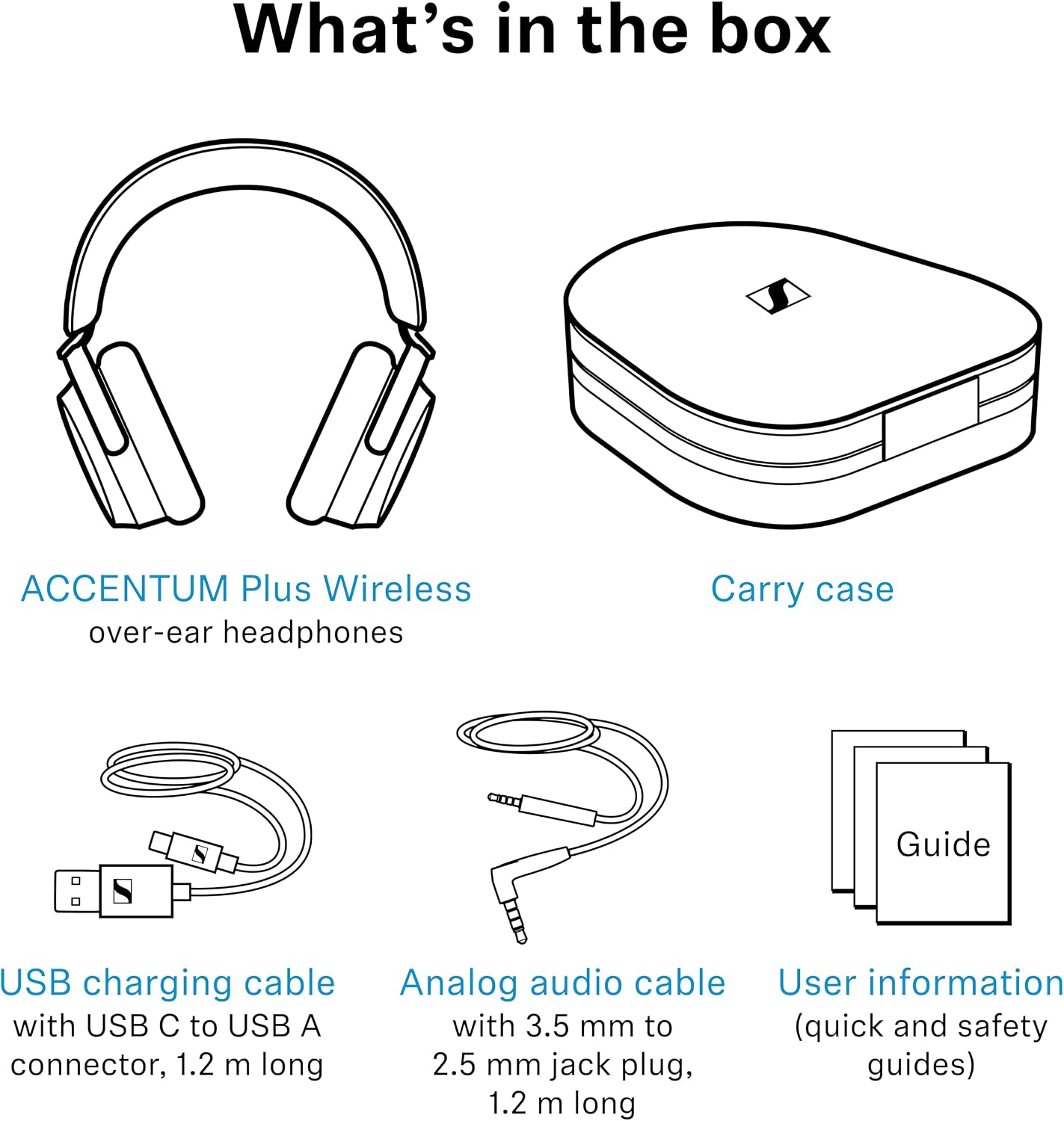 SENNHEISER ACCENTUM PLUS WIRELESS BLUETOOTH NOISE CANCELLING HEADPHONES WHITE, 50HR PLAYTIME