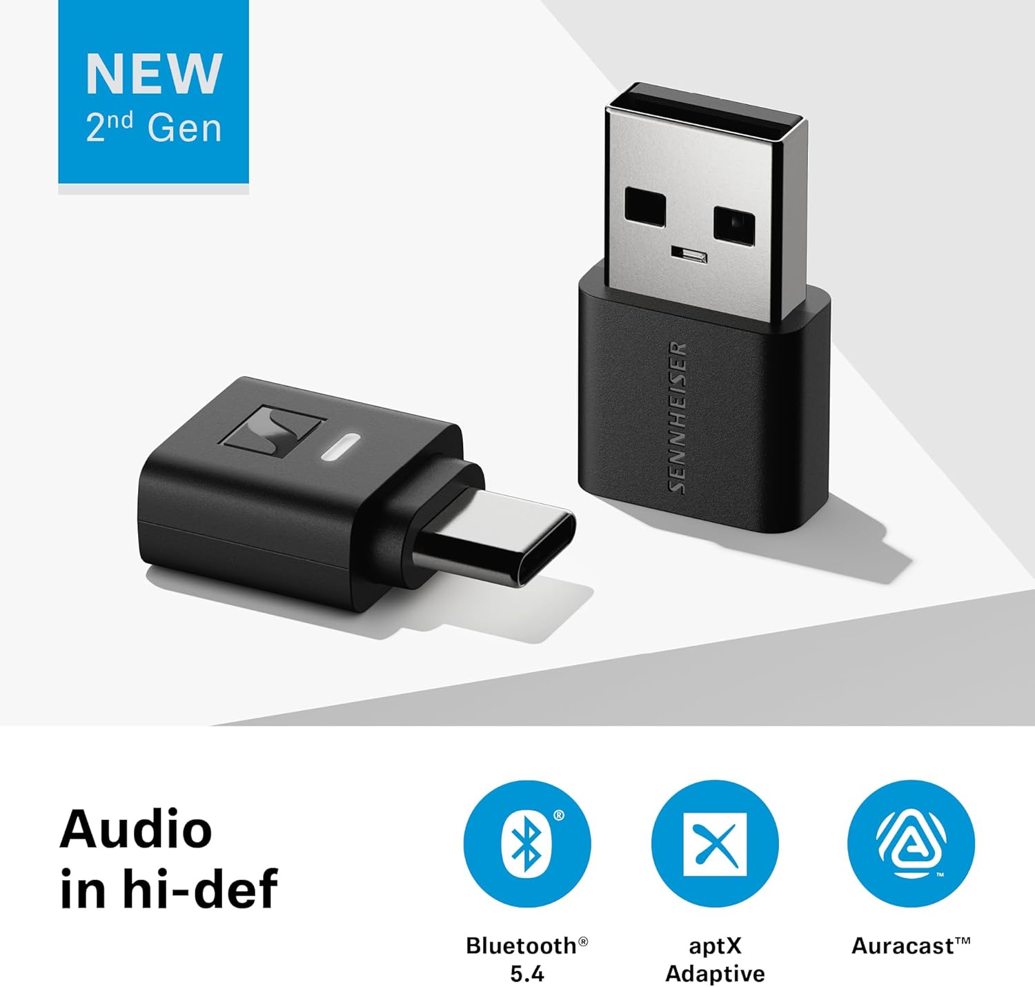 SENNHEISER BTD 700 BLUETOOTH 5.4 USB DONGLE - APTX LOSSLESS, AURACAST, LOW LATENCY AUDIO TRANSMITTER