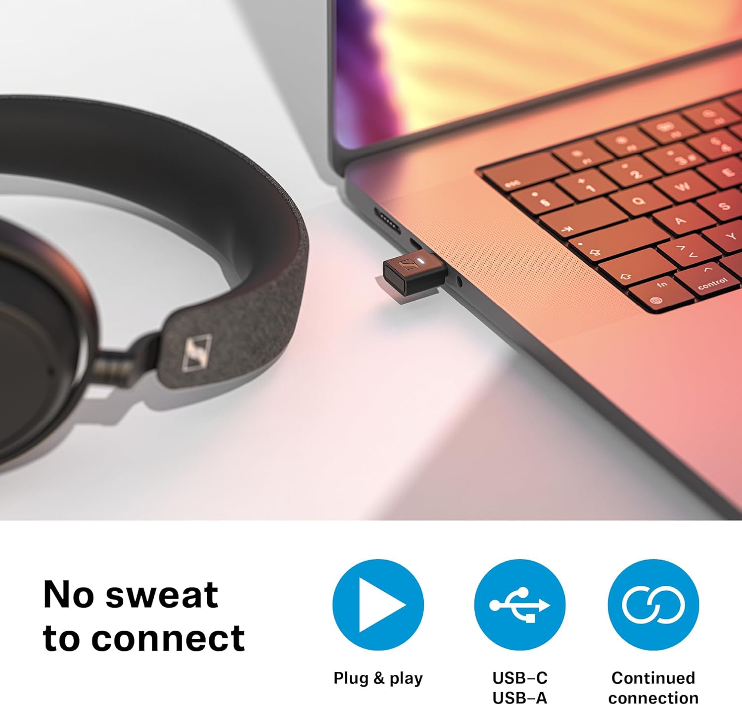 SENNHEISER BTD 700 BLUETOOTH 5.4 USB DONGLE - APTX LOSSLESS, AURACAST, LOW LATENCY AUDIO TRANSMITTER