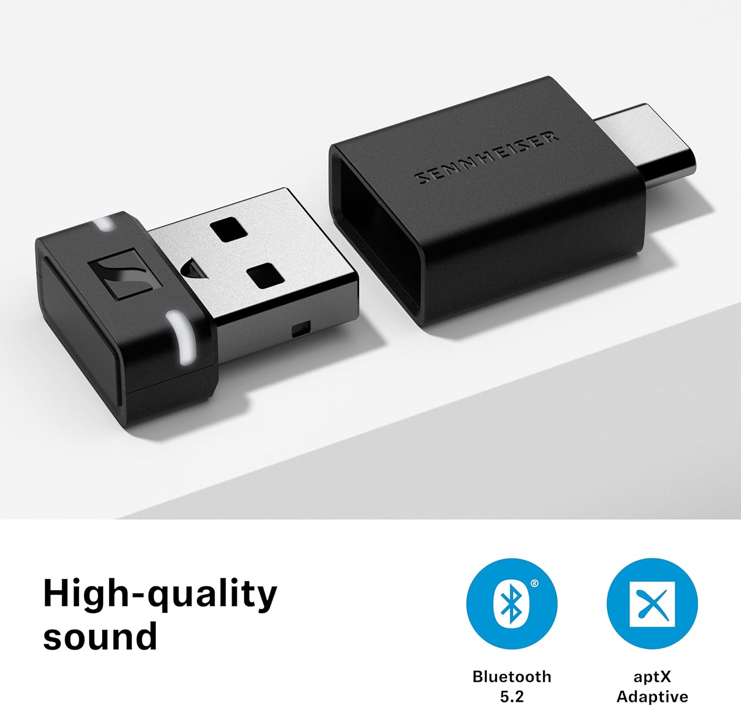 SENNHEISER BTD 600 BLUETOOTH USB-A USB-C DONGLE WITH APTX FOR MUSIC, CALLS VIDEOS