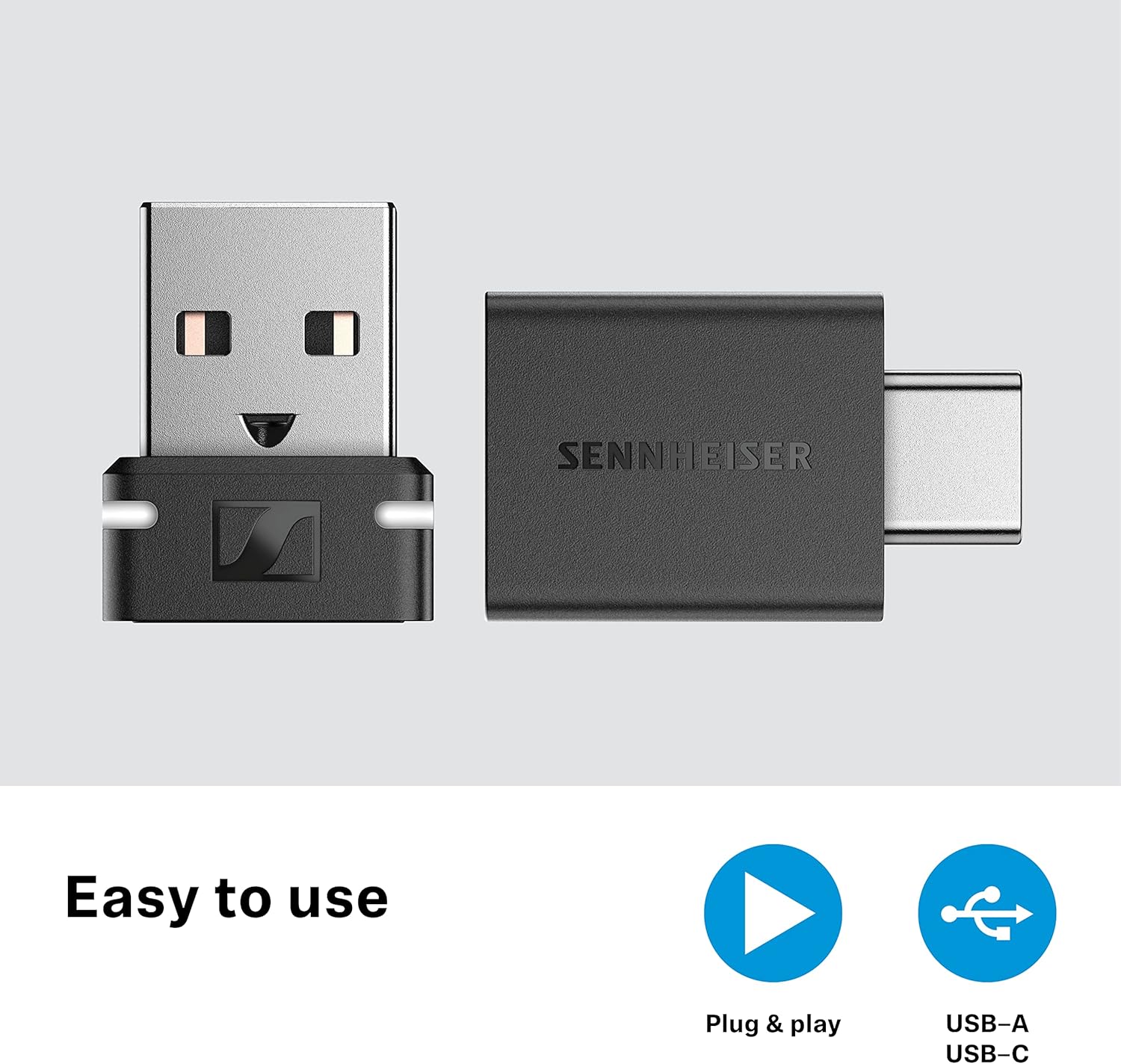 SENNHEISER BTD 600 BLUETOOTH USB-A USB-C DONGLE WITH APTX FOR MUSIC, CALLS VIDEOS