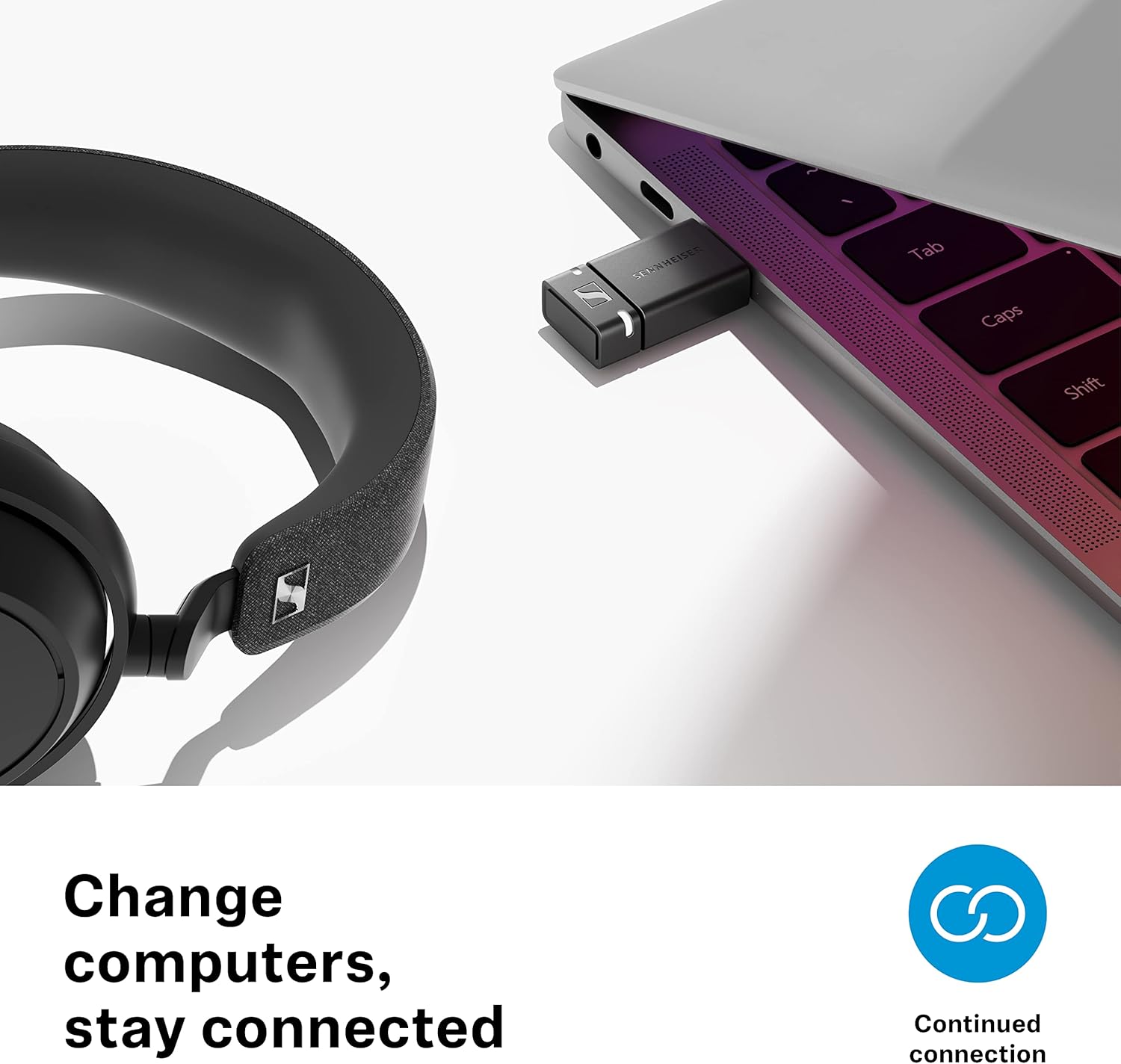 SENNHEISER BTD 600 BLUETOOTH USB-A USB-C DONGLE WITH APTX FOR MUSIC, CALLS VIDEOS