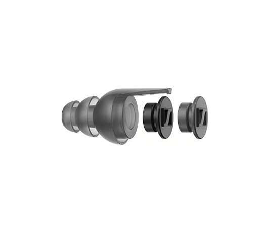 SENNHEISER SOUNDPROTEX REUSABLE EARPLUGS WITH 2 FILTERS HIGH FIDELITY HEARING PROTECTION BLACK GRAY