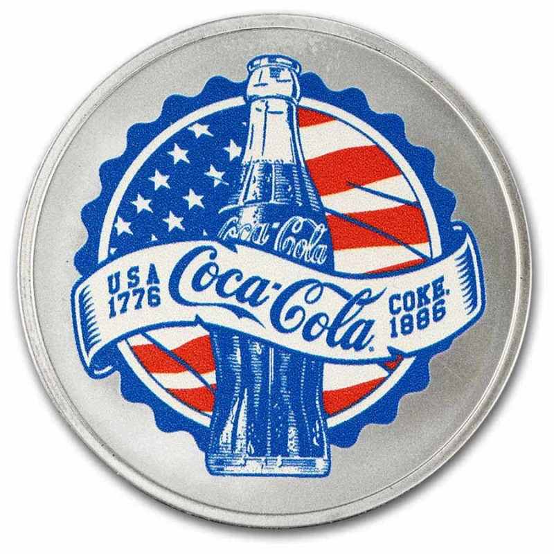 APMEX COCA-COLA® 1 OZ SILVER COLORIZED AMERICANA (IN TEP)
