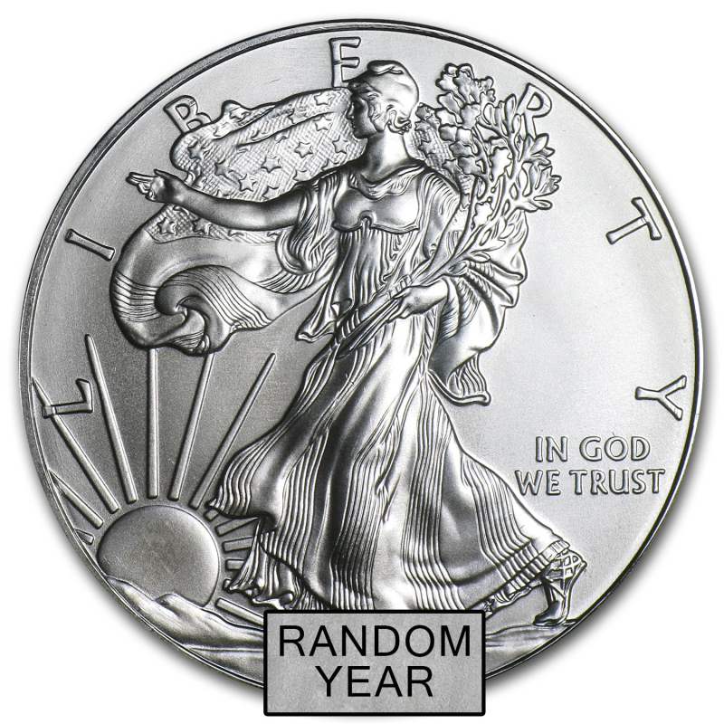 APMEX 1 OZ AMERICAN SILVER EAGLE BU (RANDOM YEAR) LOT OF 20