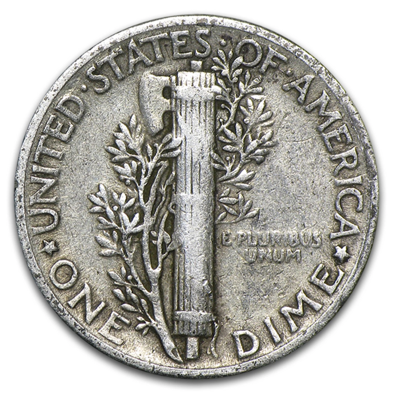APMEX 90% SILVER MERCURY DIME 50-COIN ROLL AVG CIRC