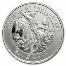 APMEX 1 OZ SILVER ROUND - 250TH ANNIVERSARY OF PAUL REVERE'S RIDE-PRE