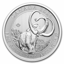 APMEX 2024 RCM 2 OZ SILVER ICE AGE OF CANADA WOOLLY MAMMOTH BU
