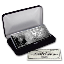 APMEX 4 OZ SILVER BAR - RANDOM YEAR $100 BILL (W/BOX & COA)