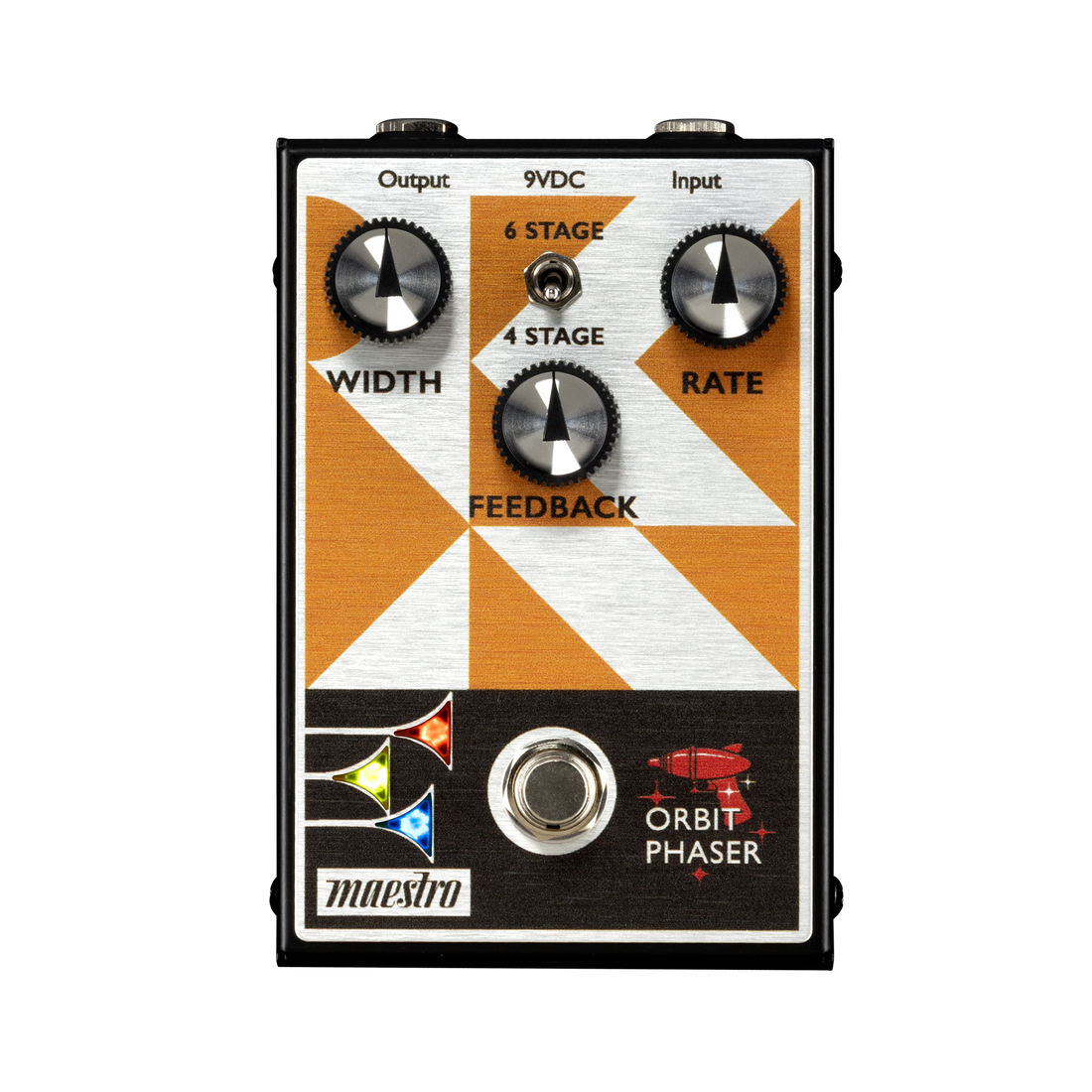 GIBSON MAESTRO ORBIT PHASER ALL-ANALOG PHASER PEDAL WITH 4-STAGE AND 6-STAGE MODES AND A THREE-CONTROL LAYOUT