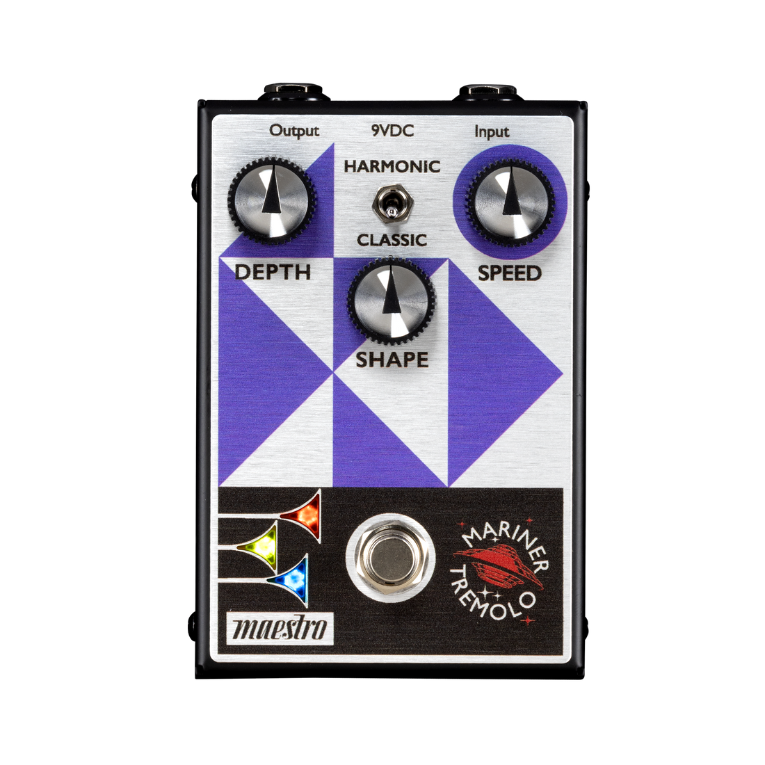GIBSON MAESTRO MARINER TREMOLO ALL-ANALOG TREMOLO PEDAL THAT CAN TOGGLE BETWEEN AMPLITUDE AND HARMONIC MODES WITH THREE CONTROLS
