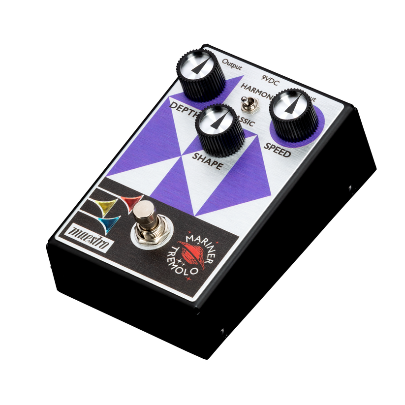 GIBSON MAESTRO MARINER TREMOLO ALL-ANALOG TREMOLO PEDAL THAT CAN TOGGLE BETWEEN AMPLITUDE AND HARMONIC MODES WITH THREE CONTROLS
