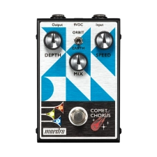 GIBSON MAESTRO COMET CHORUS EFFECT PEDAL ANALOG BUCKET BRIGADE CIRCUIT WITH TWO MODES, THREE CONTROLS, AND AN INTERNAL TRIM POTENTIOMETER TO ADJUST AMOUNT OF MODULATION