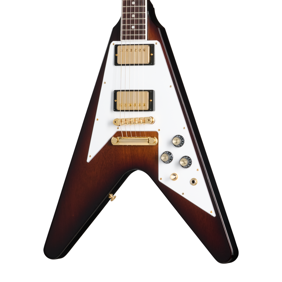 GIBSON FLYING V 70S WITH GOLD HARDWARE, VINTAGE SUNBURST, EXCLUSIVE
