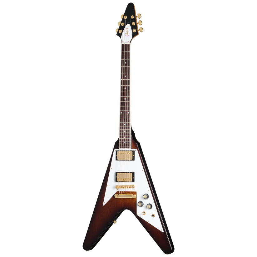 GIBSON FLYING V 70S WITH GOLD HARDWARE, VINTAGE SUNBURST, EXCLUSIVE