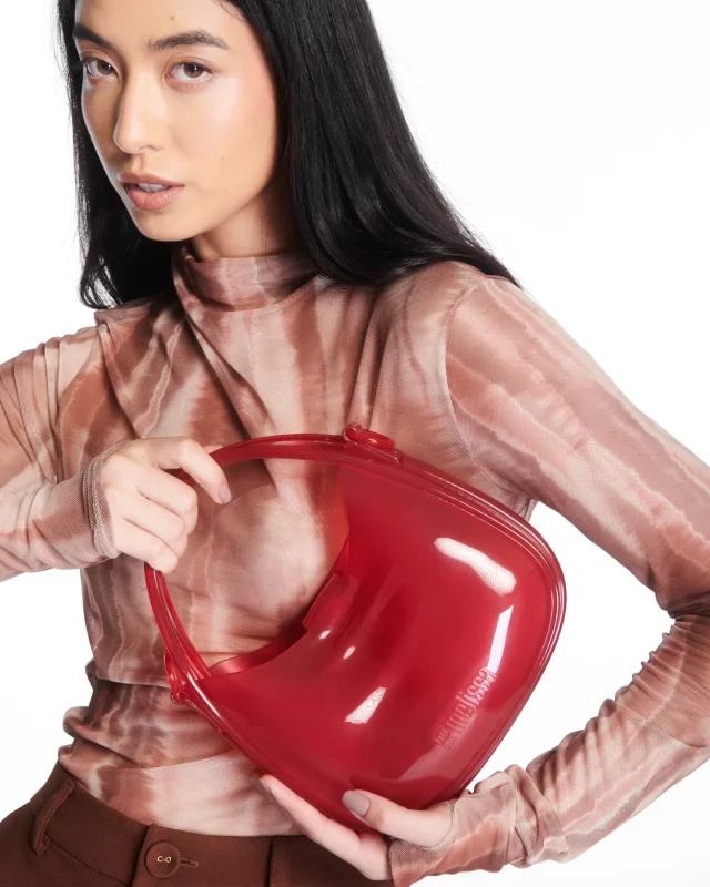 MELISSA MIRROR BAG HANDBAGS  TRANSPARENT RED