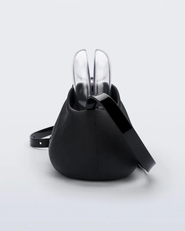 MELISSA GLASS BAG HANDBAGS  BLACK/CLEAR