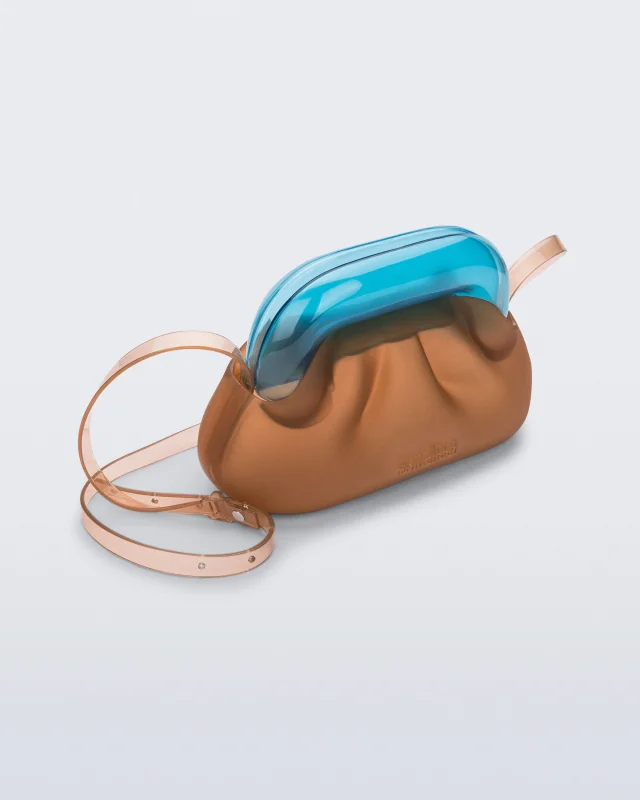 MELISSA GLASS BAG HANDBAGS  ORANGE/BLUE