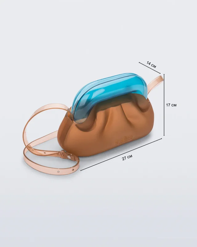 MELISSA GLASS BAG HANDBAGS  ORANGE/BLUE