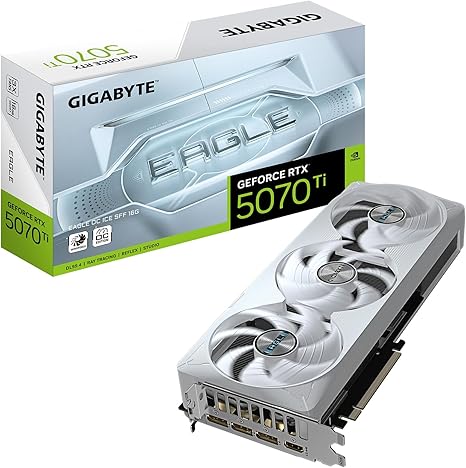 GIGABYTE GEFORCE RTX 5070 TI EAGLE OC ICE SFF 16G GRAPHICS CARD, 16GB 256-BIT GDDR7, PCIE 5.0, WINDFORCE COOLING SYSTEM, GV-N507TEAGLEOC ICE-16GD VIDEO CARD- EAGLE-RTX5070TI|OC