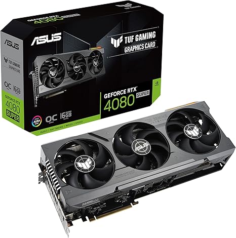 ASUS TUF GAMING NVIDIA GEFORCE RTX 4080 SUPER OC EDITION GAMING GRAPHICS CARD (PCIE 4.0, 16GB GDDR6X, HDMI 2.1A, DISPLAYPORT 1.4A) TUF GAMING- RTX4080 -SUPER|OC