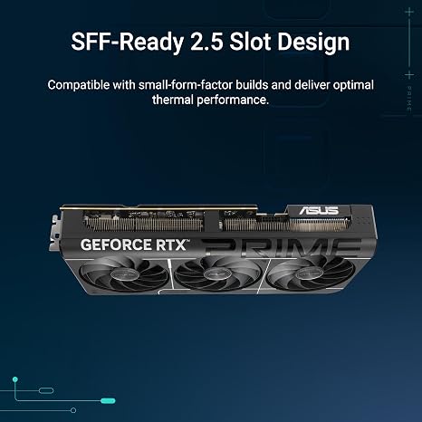 ASUS SFF-READY PRIME NVIDIA GEFORCE RTX™ 5080 EVO 16GB GDDR7 OC EDITION GRAPHICS CARD (PCIE® 5.0, HDMI®/DP 2.1, 2.5-SLOT, AXIAL-TECH FANS, DUAL BIOS)-PRIME-RTX5080|-OC|EVO