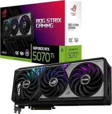 ASUS ROG STRIX NVIDIA GEFORCE RTX 5070 TI 16GB GDDR7 OC EDITION GAMING GRAPHICS CARD, (PCIE 5.0, HDMI/DP 2.1, 3.2-SLOT, MAXCONTACT DESIGN, PHASE-CHANGE GPU THERMAL PAD)-ROG STRIX- RTX5070TI|OC