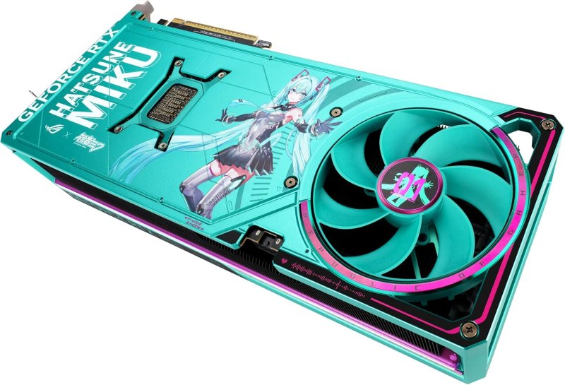 ASUS ROG ASTRAL NVIDIA GEFORCE RTX 5080 16GB GDDR7 OC HATSUNE MIKU EDITION GAMING GRAPHICS CARD (PCIE 5.0, HDMI®/DP 2.1, 3.8-SLOT, 4-FAN DESIGN, PATENTED VAPOR CHAMBER)- RTX5080|OC|-MIKU EDITION