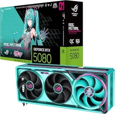 ASUS ROG ASTRAL NVIDIA GEFORCE RTX 5080 16GB GDDR7 OC HATSUNE MIKU EDITION GAMING GRAPHICS CARD (PCIE 5.0, HDMI®/DP 2.1, 3.8-SLOT, 4-FAN DESIGN, PATENTED VAPOR CHAMBER)-ROG ASTRAL-RTX5080|OC|MIKU EDITION