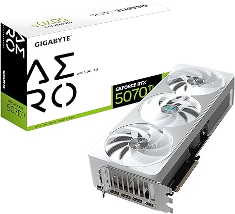 GIGABYTE GEFORCE RTX 5070 TI AERO OC 16G GRAPHICS CARD, 16GB 256-BIT GDDR7, PCIE 5.0, WINDFORCE COOLING SYSTEM, GV-N507TAERO OC-16GD VIDEO CARD-AERO-RTX5070TI|OC