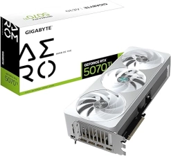 GIGABYTE GEFORCE RTX 5070 TI AERO OC 16G GRAPHICS CARD, 16GB 256-BIT GDDR7, PCIE 5.0, WINDFORCE COOLING SYSTEM, GV-N507TAERO OC-16GD VIDEO CARD-AERO-RTX5070TI|OC