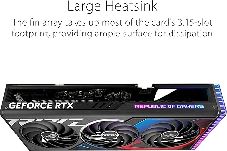 ASUS ROG STRIX GEFORCE RTX 4070 TI SUPER OC EDITION GAMING GRAPHICS CARD (PCIE 4.0, 16GB GDDR6X, DLSS 3, HDMI 2.1A, DISPLAYPORT 1.4A, MASSIVE VENTED BACKPLATE, POWER SENSING, AURA SYNC)-ROG STRIX-RTX4070TI SUPER|OC