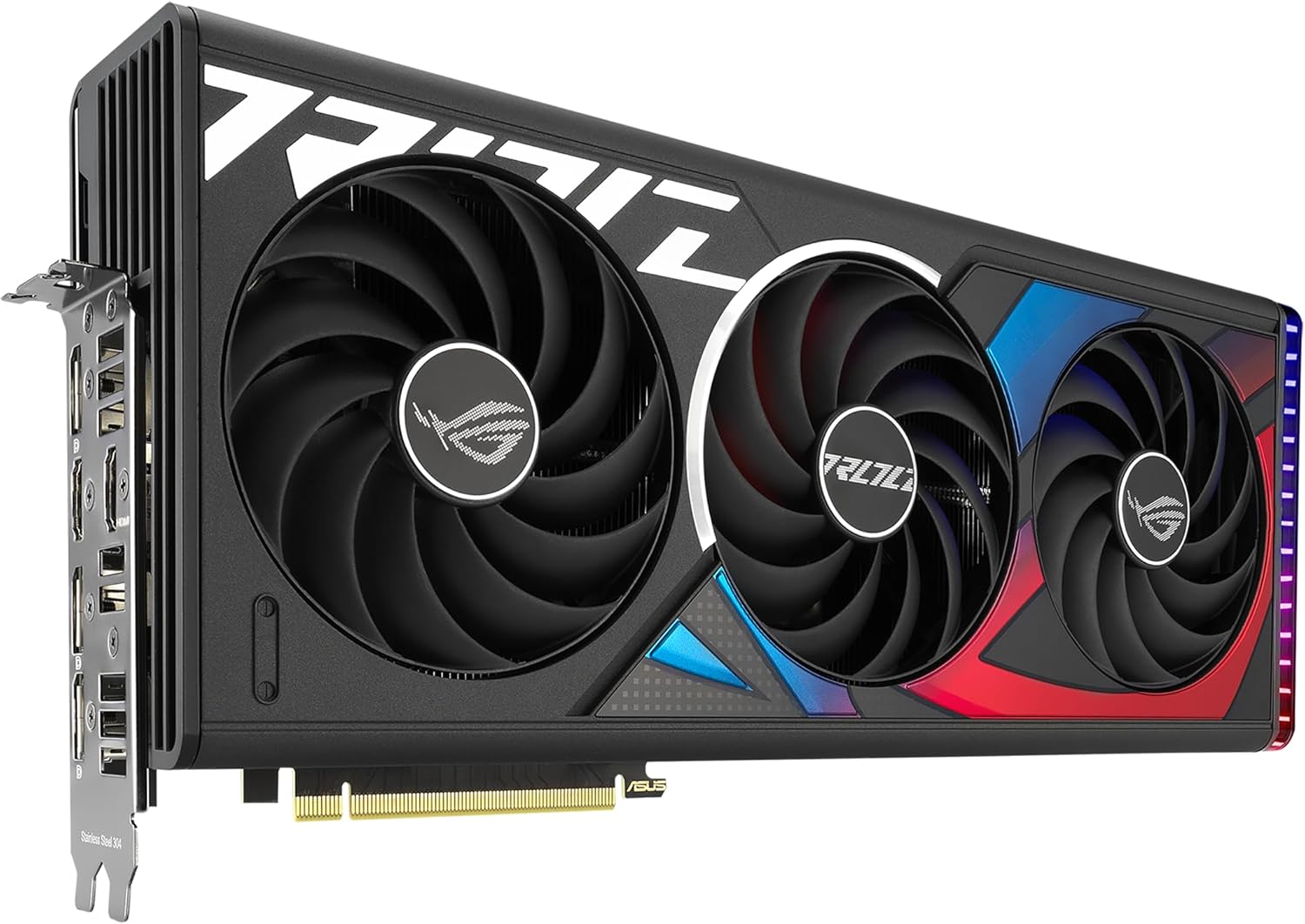 ASUS ROG STRIX GEFORCE RTX 4070 TI SUPER OC EDITION GAMING GRAPHICS CARD (PCIE 4.0, 16GB GDDR6X, DLSS 3, HDMI 2.1A, DISPLAYPORT 1.4A, MASSIVE VENTED BACKPLATE, POWER SENSING, AURA SYNC)-ROG STRIX-RTX4070TI SUPER|OC