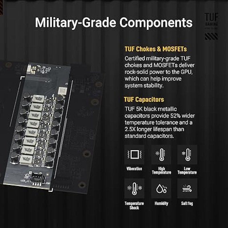 ASUS TUF GAMING NVIDIA GEFORCE RTX 5070 TI 16GB GDDR7 OC EDITION GRAPHICS CARD, (PCIE 5.0, HDMI/DP 2.1, 3.125-SLOT, MILITARY-GRADE COMPONENTS, PROTECTIVE PCB COATING)-TUF GAMING-RTX5070TI|OC