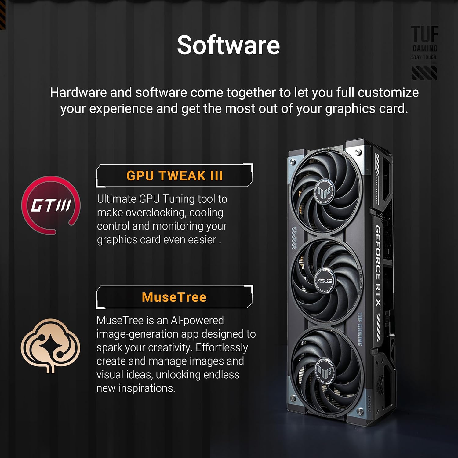 ASUS TUF GAMING NVIDIA GEFORCE RTX 5070 TI 16GB GDDR7 OC EDITION GRAPHICS CARD, (PCIE 5.0, HDMI/DP 2.1, 3.125-SLOT, MILITARY-GRADE COMPONENTS, PROTECTIVE PCB COATING)-TUF GAMING-RTX5070TI|OC