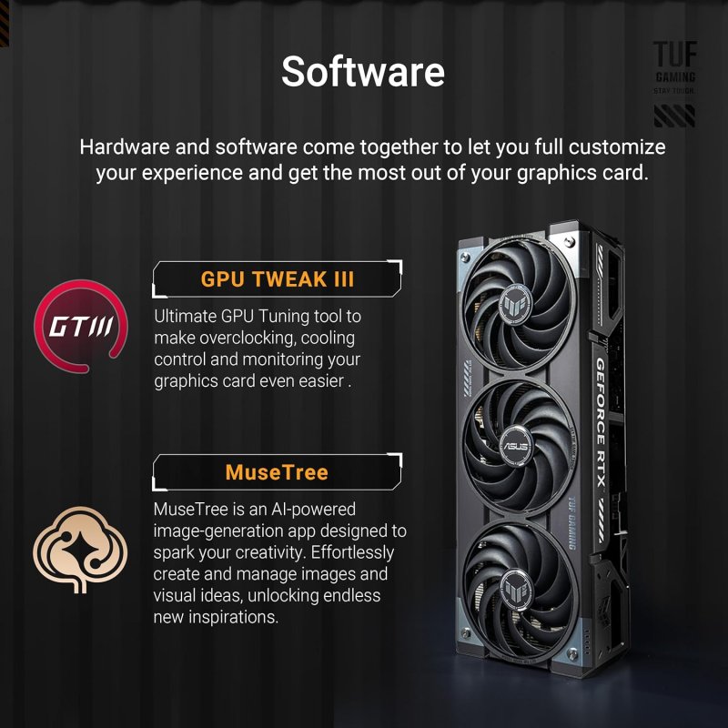 ASUS TUF GAMING NVIDIA GEFORCE RTX 5070 TI 16GB GDDR7 OC EDITION GRAPHICS CARD, (PCIE 5.0, HDMI/DP 2.1, 3.125-SLOT, MILITARY-GRADE COMPONENTS, PROTECTIVE PCB COATING)-TUF GAMING-RTX5070TI|OC