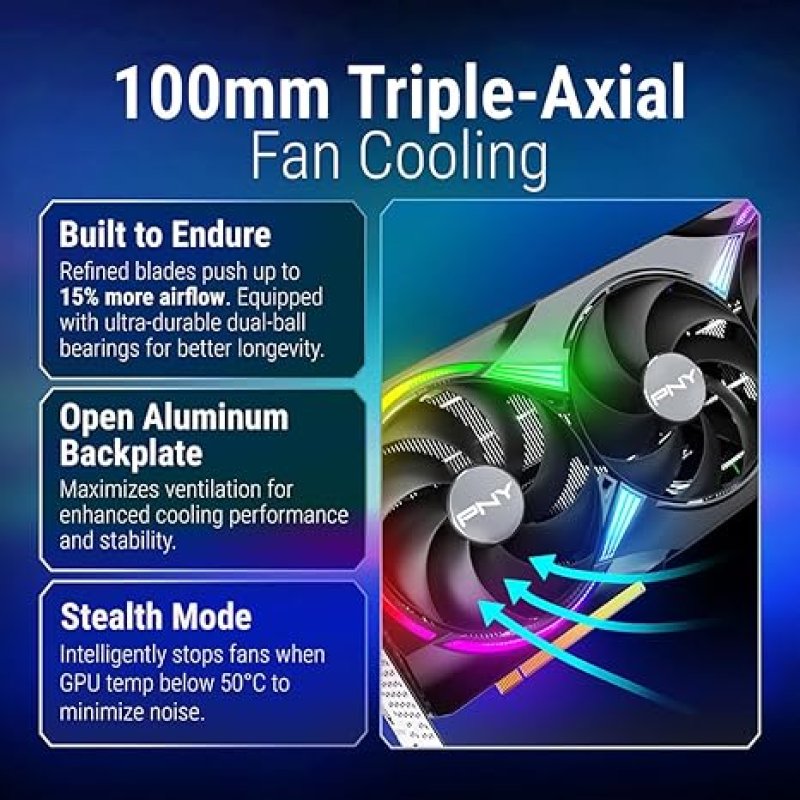 PNY NVIDIA GEFORCE RTX™ 5080 EPIC-X™ ARGB OC TRIPLE FAN, GRAPHICS CARD (16GB GDDR7, 256-BIT, BOOST SPEED: 2775 MHZ, PCIE® 5.0, HDMI®/DP 2.1, 2.99-SLOT, NVIDIA BLACKWELL ARCHITECTURE, DLSS 4)- TRIPLE FAN ARGB OC