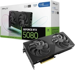 PNY NVIDIA GEFORCE RTX™ 5080 SLIM DUAL-FAN, DUAL-SLOT OC GRAPHICS CARD (16GB GDDR7, SFF-READY, 256-BIT, BOOST SPEED: 2730 MHZ, PCIE® 5.0, HDMI®/DP 2.1, NVIDIA BLACKWELL ARCHITECTURE, DLSS 4.5)- 2-SLOT DUAL FAN OC