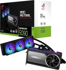 ASUS ROG ASTRAL LC GEFORCE RTX 5090 32GB GDDR7 OC EDITION, NVIDIA, GRAPHICS CARD, FOR DESKTOP PC, HDMI 2.1B/DISPLAYPORT 2.1B – 360MM AIO COOLER FOR OPTIMAL PERFORMANCE- ROG ASTRAL (BLACK)- RTX5090|OC|LC